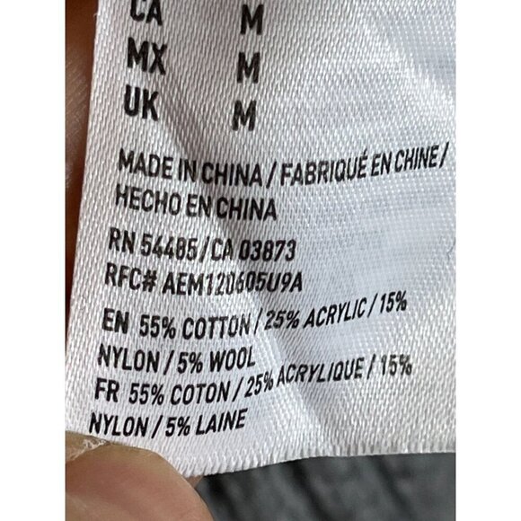 American Eagle Sweater Men M Gray Grandpa Cardigan Chevon Fair Isle Retro 80s - Picture 9 of 12